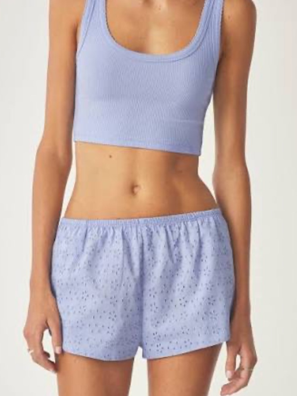 FLORENCE by MILLS Light Blue Eyelet Cotton Sleep Short - Women!! L!! NWT!! - Picture 3 of 5